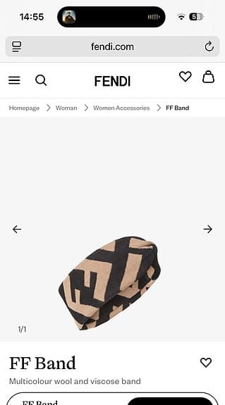 Fendi hårband/pannband