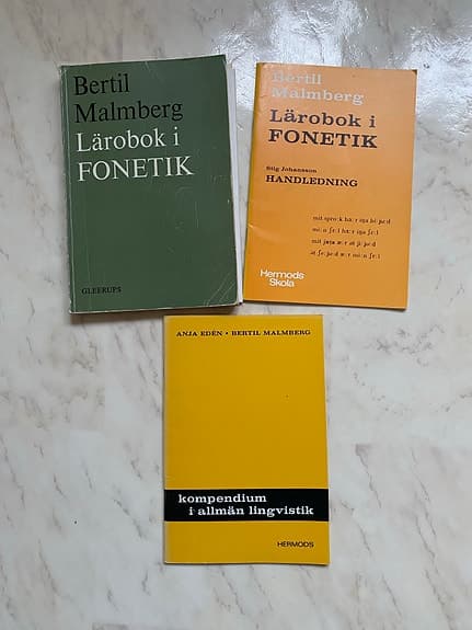 Bertil Malmberg Lärobok i fonetik, handledning och kompendium.