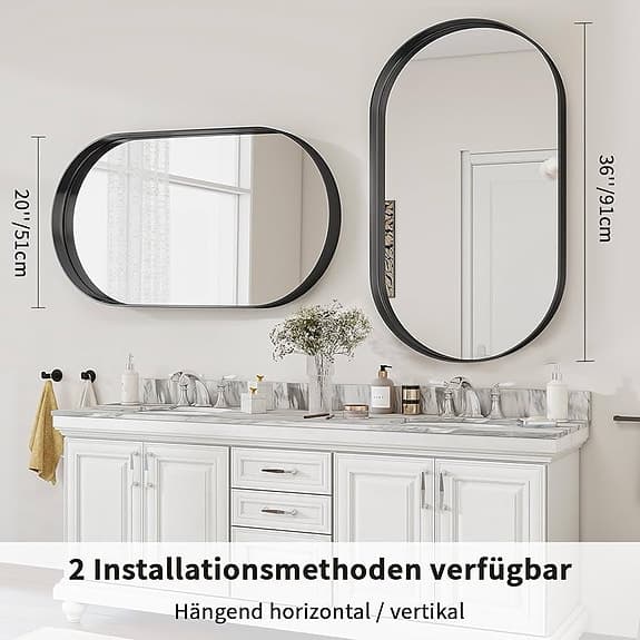 Oval väggspegel 91 x 51cm