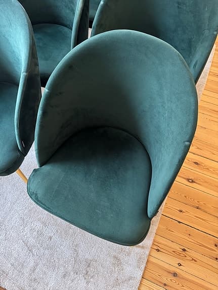 Sofacompany köksstolar 6st, grön velour