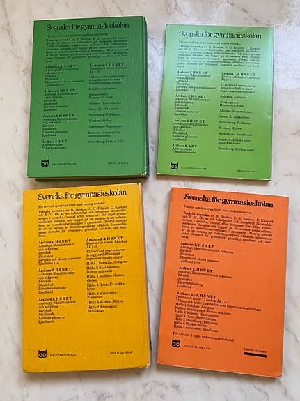Svenska för gymnasieskolan åk. 1 och 2 från 70 talet.