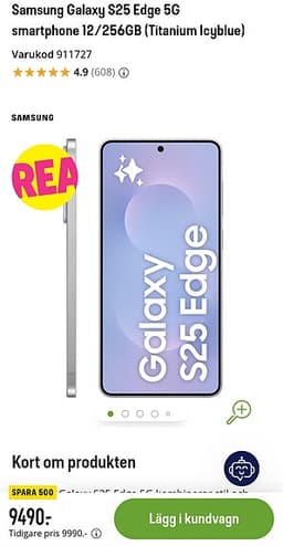 Samsung s25 edge med tillbehör