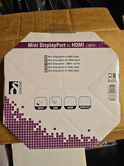 Deltaco Mini DisplayPort till HDMI med ljud - 2m - Svart