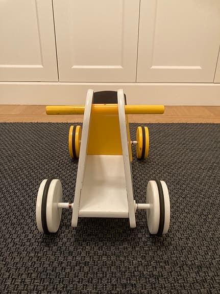 BRIO Barnleksak Gåcykel i trä gul och vit