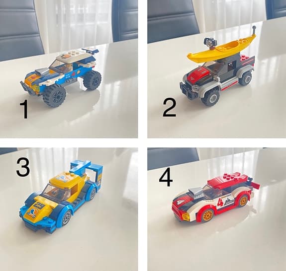 LEGO barnleksaker fordon olika modeller