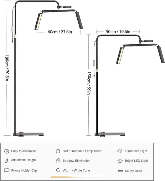 NY 180cm Hög, 60cm Lång Färgskiftande LED Warhammer, Smink, m.m.