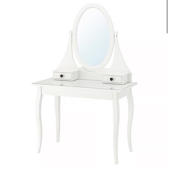 HEMNES Ikea Toalettbord med spegel, vit, 100x50 cm