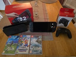 Nintendo Switch 2, pro controller 2, Zelda botw, totk och mario wonder