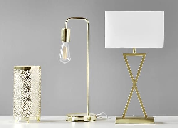 Två st Palais bordslampa i mässing