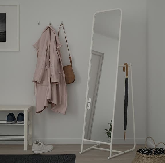 IKEA spegel med stativ vit