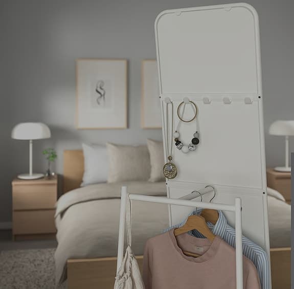 IKEA spegel med stativ vit