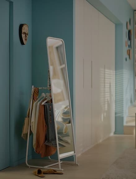 IKEA spegel med stativ vit