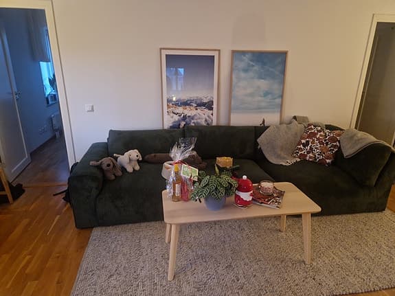 Mio Free modulsoffa 1,5 sits - Mörkgrön manchester, mittensektion