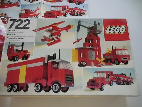 lego 722 originalförpackning 1979 komplett helikopter väghyvel lyftkran jeep