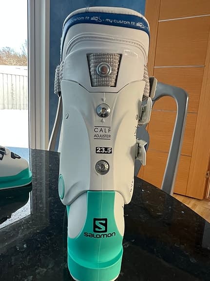 Salomon Calf Brace Skidpjäxa 23.5 Vit/Turkos