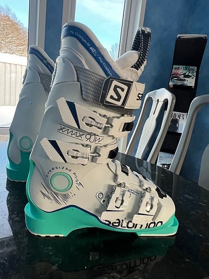 Salomon Calf Brace Skidpjäxa 23.5 Vit/Turkos