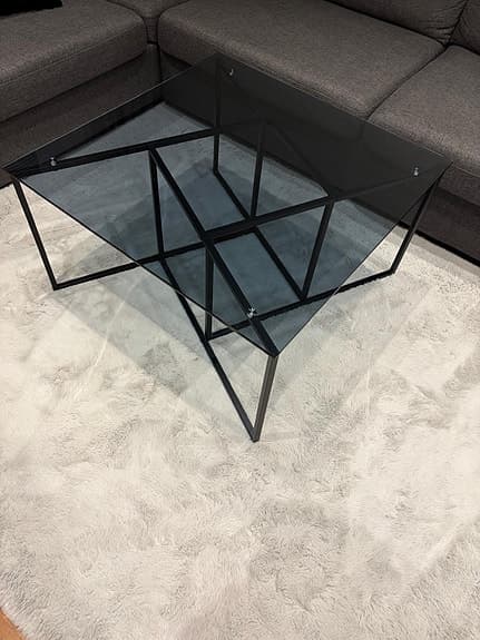 Modernt Soffbord i glas & Svart Metallram