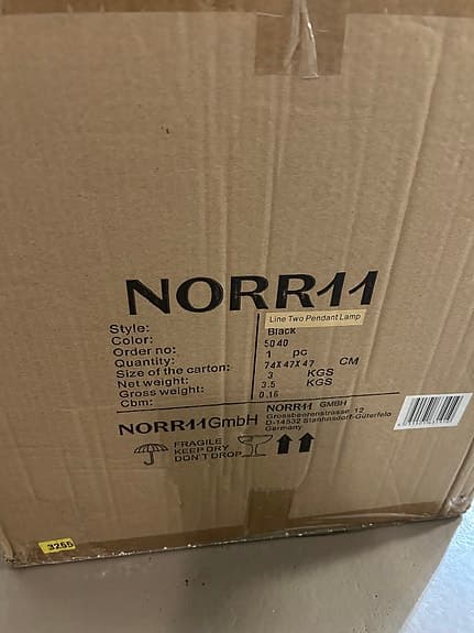 Norr11 Line Two Pendant Lamp Black - Ny i förpackning