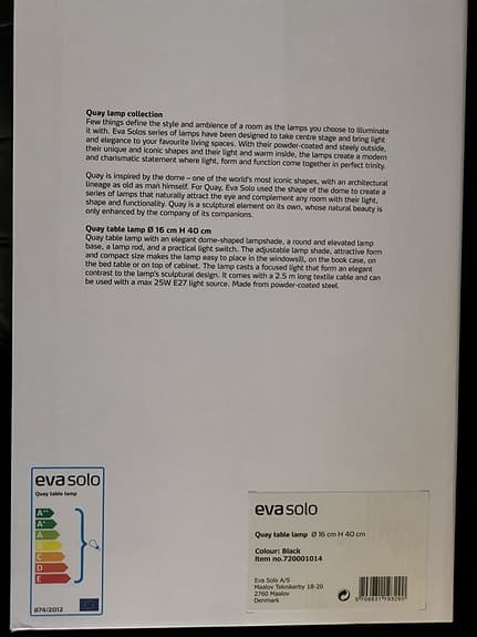 Eva Solo Quay Bordslampa, Svart