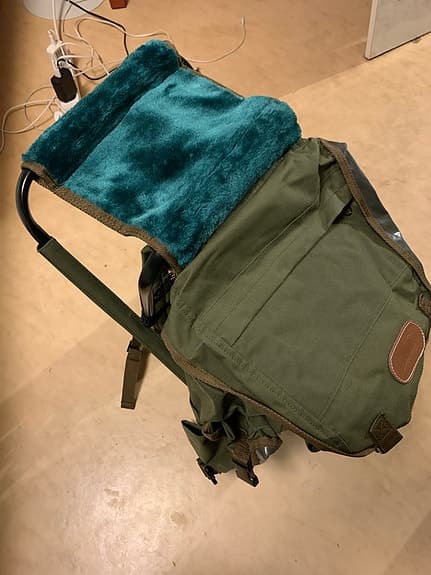 Biltema ryggsäck med pall/stol – perfekt för fiske & friluftsliv