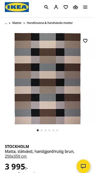 Stor matta IKEA STOCKHOLM