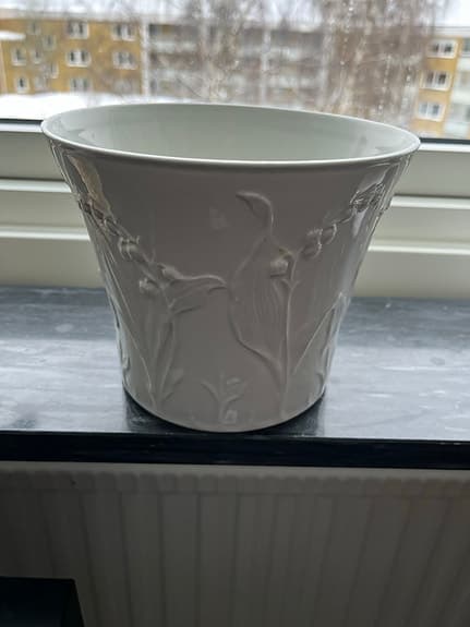Gustavsberg Liljekonvalj kruka vit porslin