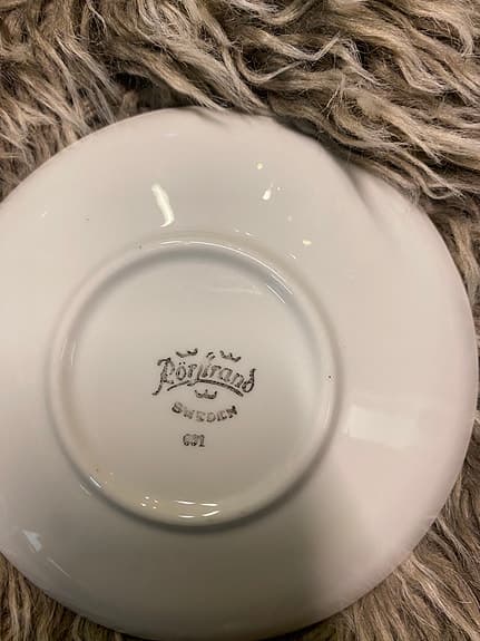 Rörstrand kaffekoppar med fat 6 st vit porslin