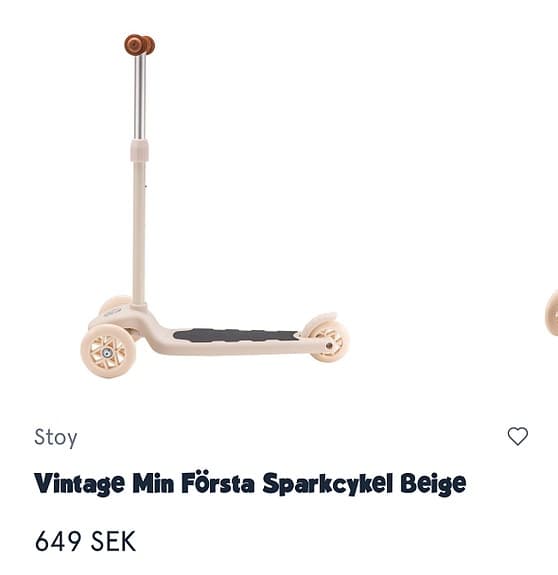 Stoy Vintage Min Första Sparkcykel Beige