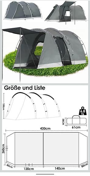 Tält för 4 personer, fortfarande oupppackat