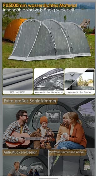 Tält för 4 personer, fortfarande oupppackat