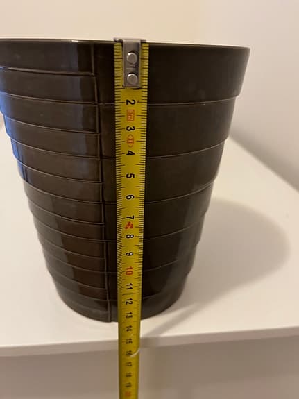 krukor 3-pack 15 cm mörk brun keramik