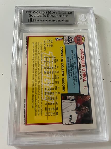 Shaquille O'Neal Rookie Basketkort Topps