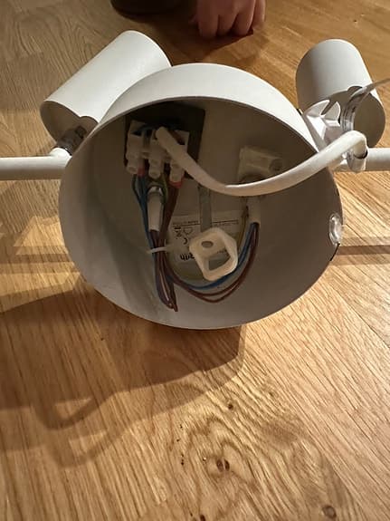 IKEA lampa med fyra spotlights vit