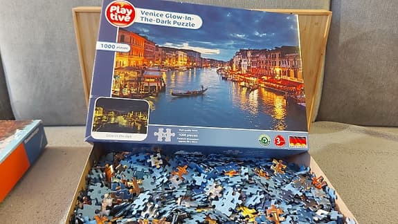 2x Pussel Paket  Ravensburger 2000 Playtive Venice Glow 1000  Vintage  Glow