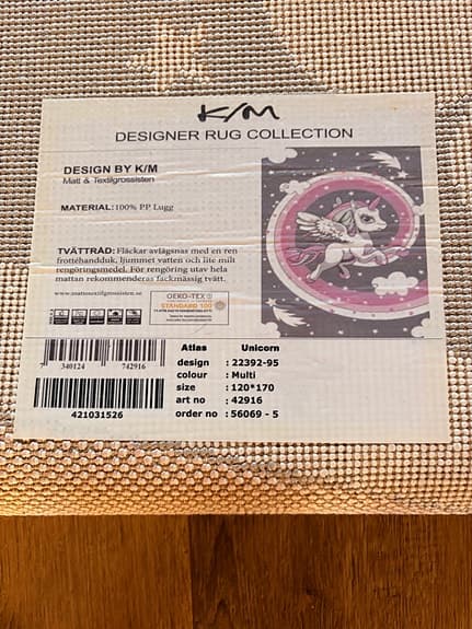 K/M Designer Rug Collection Matta med enhörning