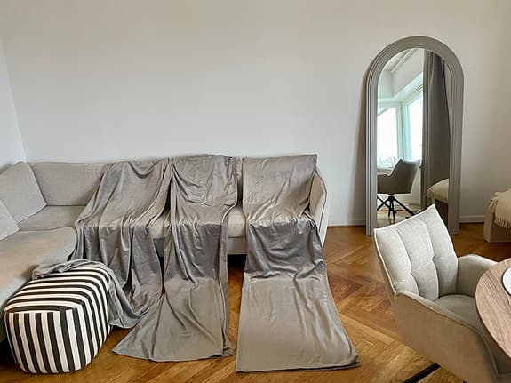 Ljusgrå sammetsgardiner 3st | 136cm x 237cm