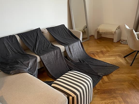 Mörkgrå sammetsgardiner 3st | 135cm x 235cm