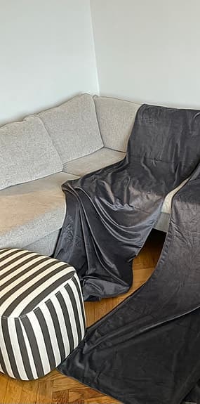 Mörkgrå sammetsgardiner 3st | 135cm x 235cm