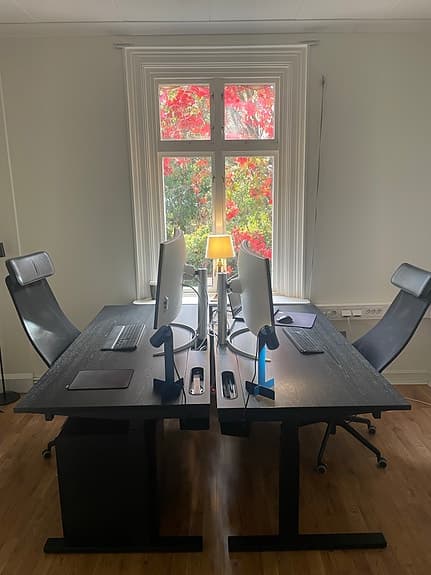 (MITTZON Skrivbord sitt/stå, elektrisk/svart, 160x80 cm)