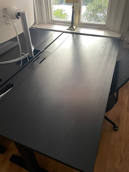 (MITTZON Skrivbord sitt/stå, elektrisk/svart, 160x80 cm)