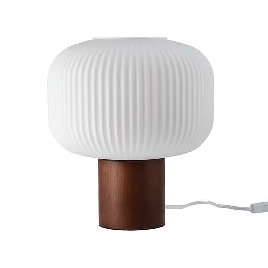 Scandi Living Fair bordslampa 34,5 cm Frostat glas-mörkbetsad ask