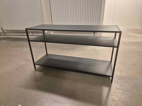 MilioTv-bänk / hylla, svart, metal, 90x30x50 cm