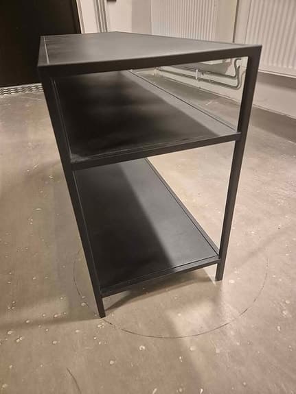 MilioTv-bänk / hylla, svart, metal, 90x30x50 cm