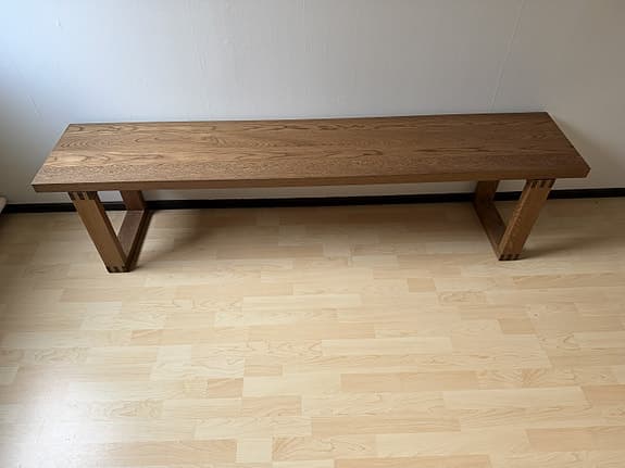 MÖRBYLÅNGA - Bänk, ekfaner/brunlaserad, 180 cm (nypris: 3295 kr)