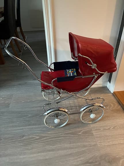 Retro dockvagn skinn/läder