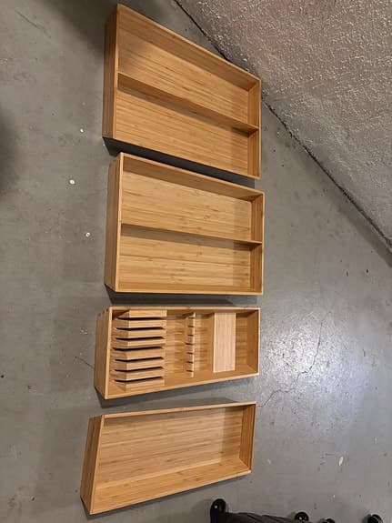IKEA lådinsatser i bambu – set med flera delar