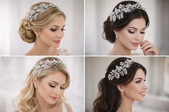 Exklusiv bröllopstiara / hårsmycke – köpt i Dubai