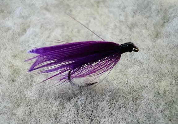 Deep Purple – streamer i #10 – 5pack för öring, regnbåge & harr