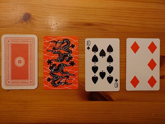 4 st specialkort för trolleri / magi – trick cards