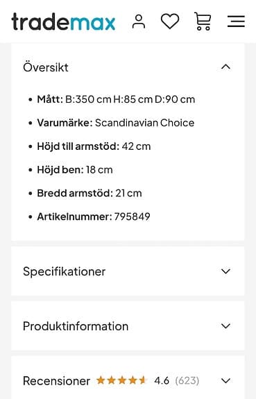 Säljer min soffa med anledning av flytt
